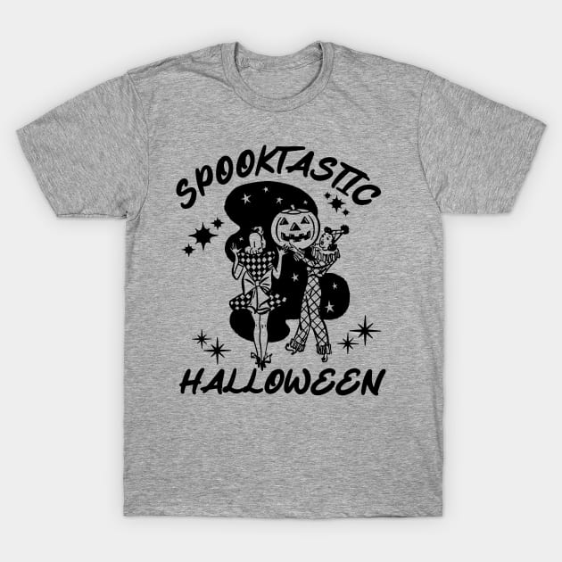 Retro 80s Spooky Halloween Girls Having Fun Party T-Shirt by Mochabonk